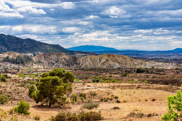 Landscape view of El Chicamo near Murcia in Spain