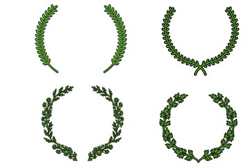 set of green wreaths