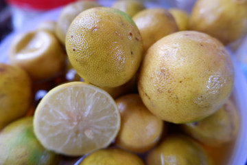 Pickled lime used in cooking. Asia