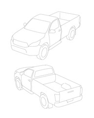 18 ピックアップトラック 01 外観_テクニカルイラスト