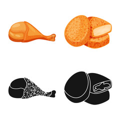 Isolated object of product and poultry icon. Set of product and agriculture stock vector illustration.
