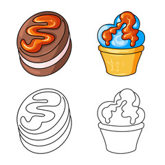 Vector design of confectionery and culinary icon. Set of confectionery and product stock symbol for web.