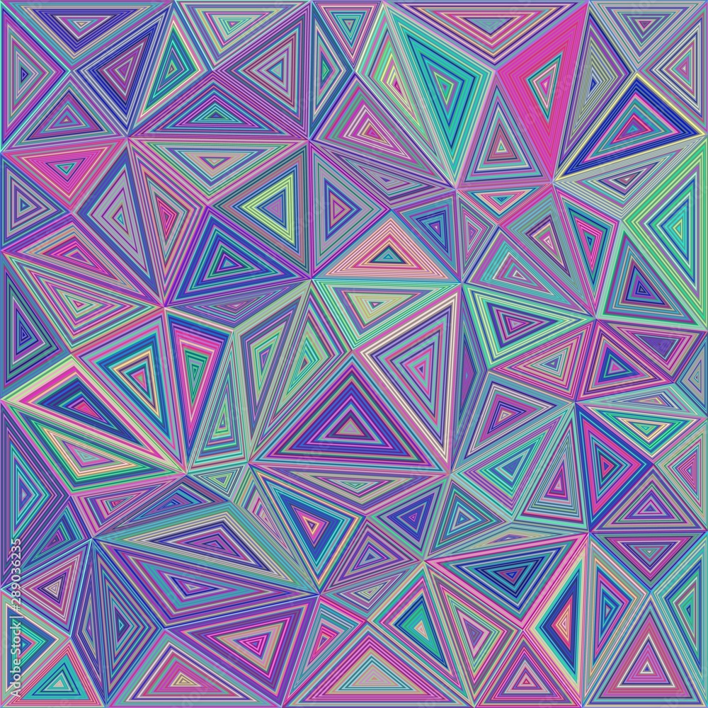 Poster colorful abstract concentric triangle mosaic background design
