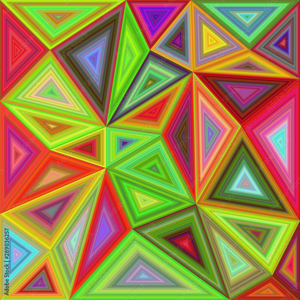 Poster colorful abstract concentric triangle mosaic background design