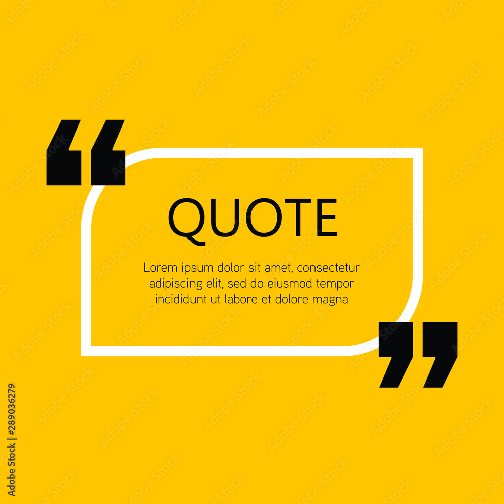 Poster vector illustration of block quote modern design elements. creative quote and comment text frame tem