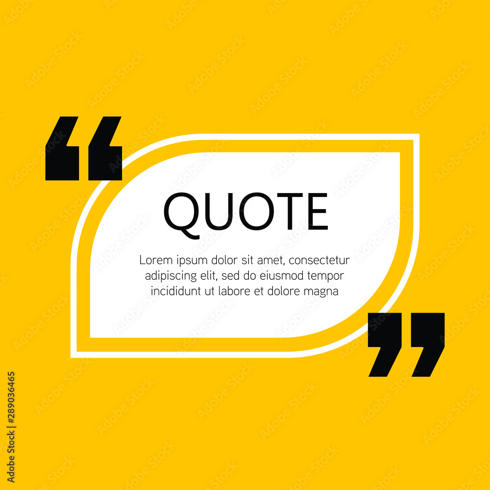 Aufkleber vector illustration of block quote modern design elements. creative quote and comment text frame tem
