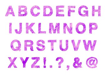 Hand drawn blue alphabet letters