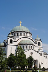 Fototapeta na wymiar The Cathedral of St. Nicholas in Belgrade (Serbia), Orthodox Church