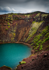 Kerid crater lake in Iceland