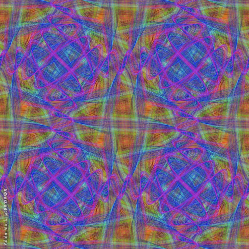 Poster colorful abstract seamless fractal swirl pattern background vector