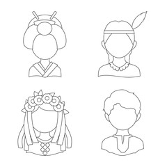 Vector design of imitator and resident sign. Collection of imitator and culture vector icon for stock.