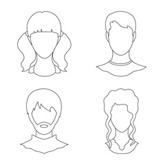 Vector illustration of professional and photo symbol. Set of professional and profile stock symbol for web.