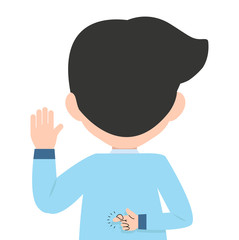 businessman Making a Promise  with crossed fingers behind back