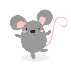 Cartoon cute rat, symbol of 2020 year. Chinese New Year. Vector illustration.