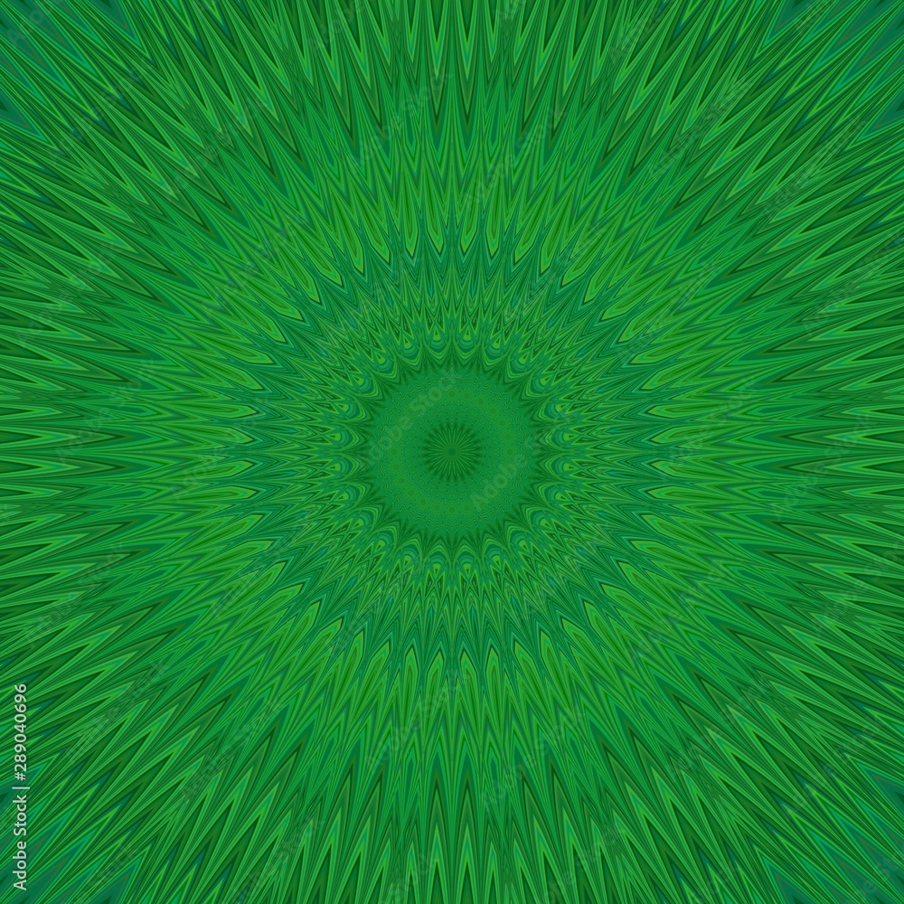 Poster green mandala explosion fractal background - round symmetrical vector pattern graphic from curved st