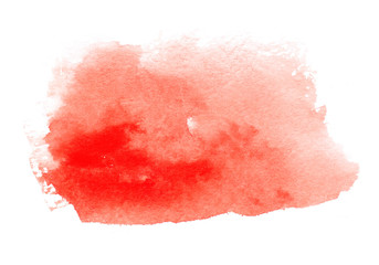 Abstract red watercolor background hand painted. 