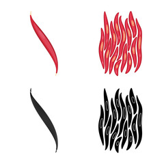 Vector illustration of fiber and muscular symbol. Set of fiber and body stock symbol for web.
