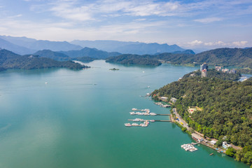 Obraz premium aerial view of famous Sun Moon Lake landscape
