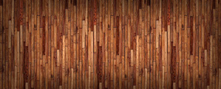Small pieces of pine Arranged together into a beautiful wooden wall For interior decoration of buildings or floors and web backgrounds,Old wood wall texture , wooden background 