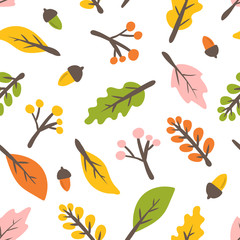 Autumn leaves seamless pattern.