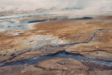 Hverir Geothermal Area In Iceland