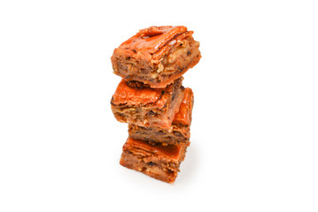 Tasty baklava isolated on white background.