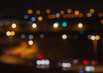Bokeh from traffic car lights, Saudi Arabia