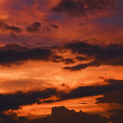 Abendrot mit schönen Wolken