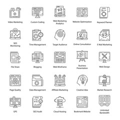 Pack Of Seo line Icons