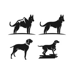 Silhouette animal dog logo design