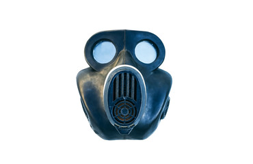 Gas mask isolated on white background. Radiation influence. Environmental pollution. Chernobyl concept. Dangerous nuclear power.