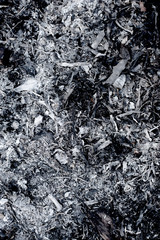 Natural fries ashes textures with dark and grey black texture ,use for background backdrop