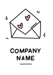 Email, Envelope, Mail, Message, Sent Business Logo Template. flat style isolated on the white background. Our Services Icon Web card Template. Mail symbol for your web site design