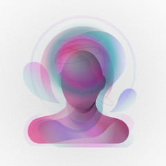 Modern illustration of Mental concept - Meditation thinking head