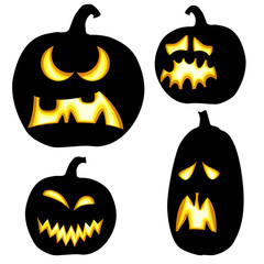 different Halloween pumkpins