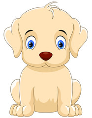 Obraz premium Vector illustrator of cute little dog cartoon isolated on white background