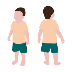  flat style child, boy stands