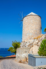 Traditional Greek Mill on Hydra island, Greece