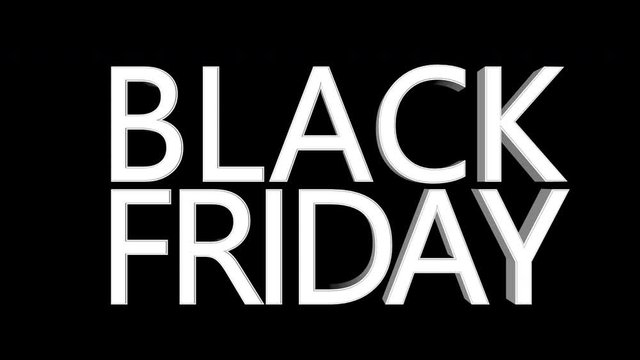 Black Friday 3D banner, animation with zoom