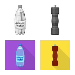 Vector design of cooking and sea sign. Set of cooking and baking vector icon for stock.