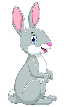 Vector illustration of Cute little bunny isolated on white background