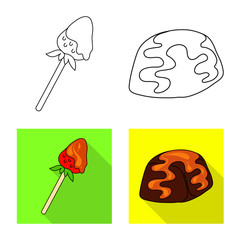 Vector design of confectionery and culinary logo. Set of confectionery and product stock symbol for web.