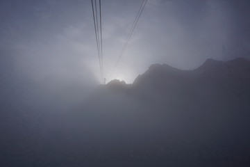 Zugspitze im Nebel