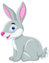Obraz premium Vector illustration of Cute little bunny isolated on white background