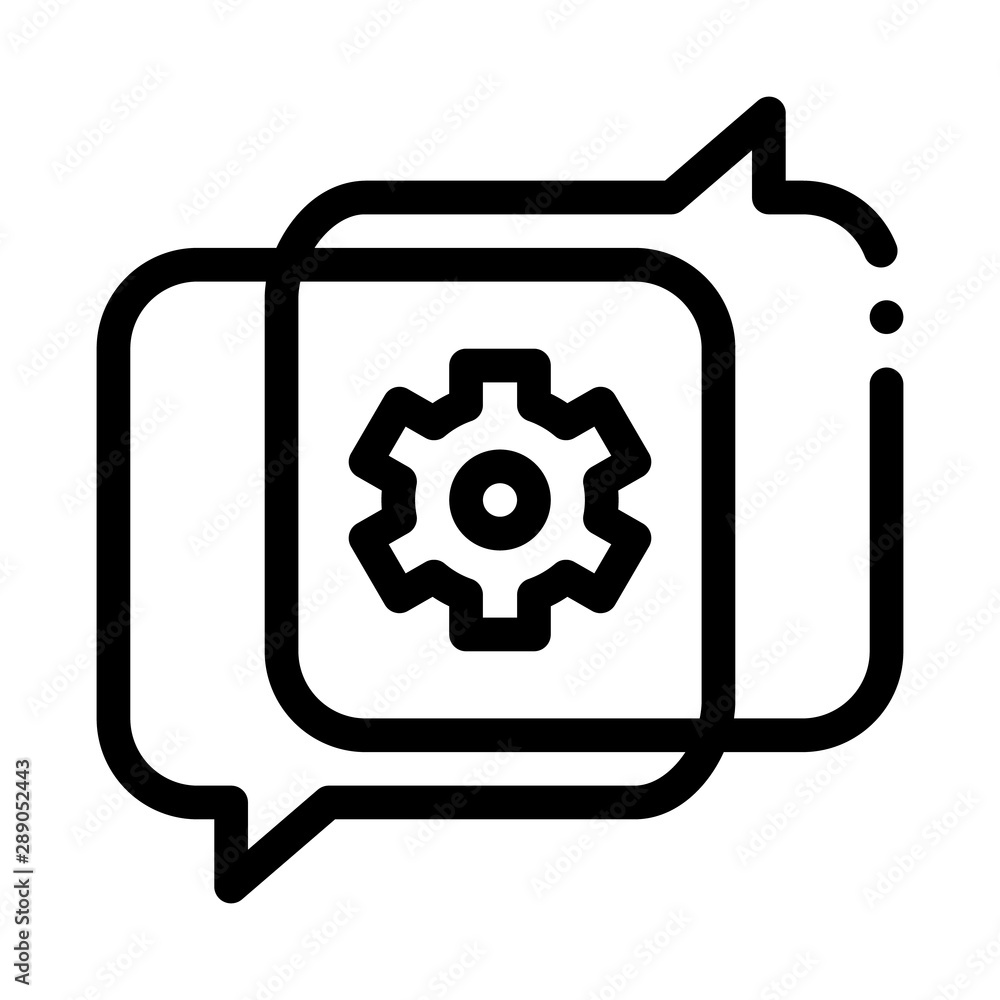 Poster gear in quotation frame agile element vector icon thin line. agile rocket and document, sandglass an