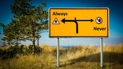 Street Sign Always versus Never