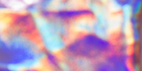 Holographic abstract colorful blurred background. Unfocused color hologram design backdrop