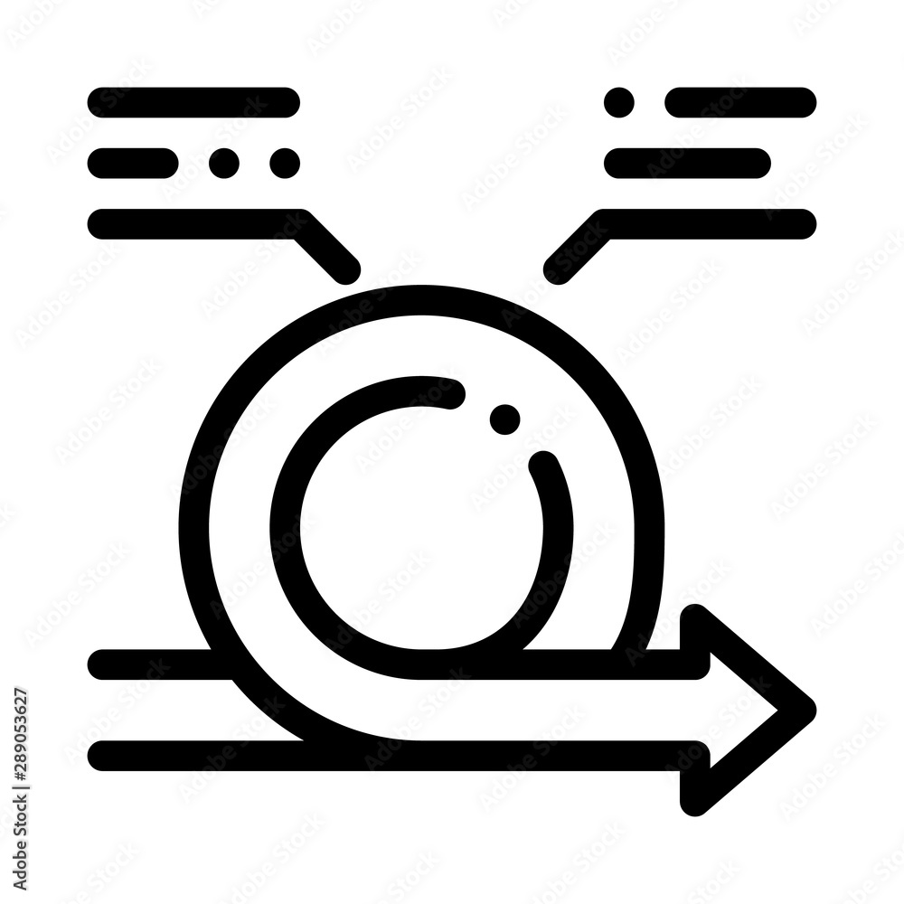 Poster round agile arrow mark with comments vector icon thin line. agile rocket and document, gear and pack