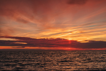 Sunset on the coast of the Baltic Sea