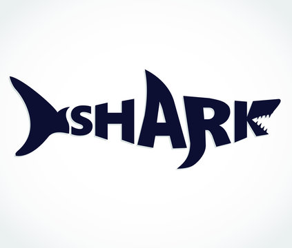 Shark Shape Text Logo